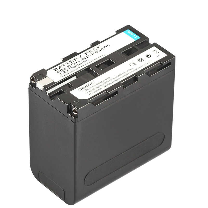 Δ 13400Mah Np-F990 Np-F970 F970 แบตเตอรี่ + เครื่องชาร์จ LCD สองชุด