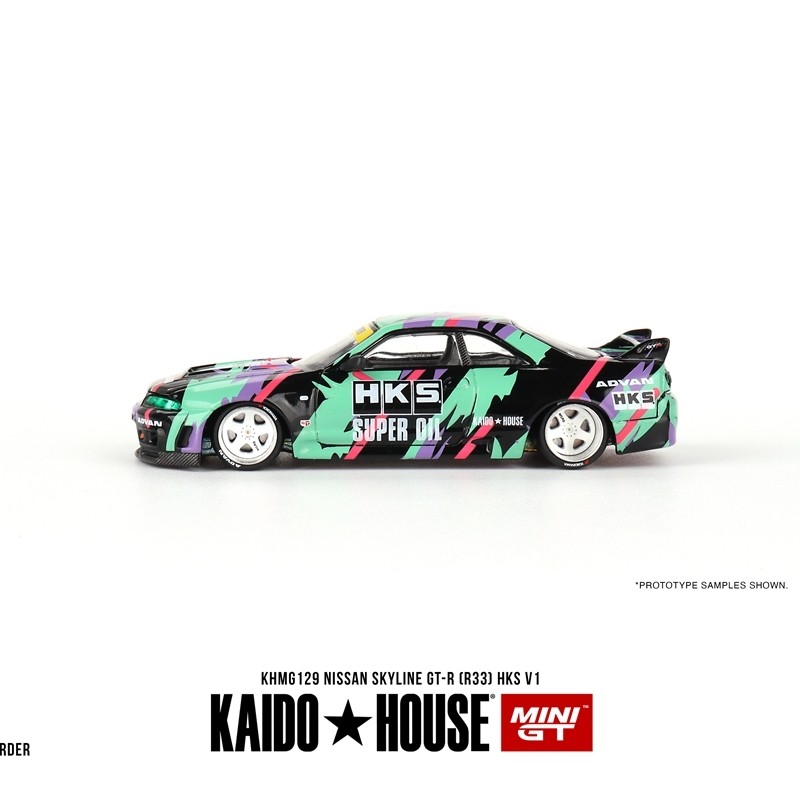 Kaido House+MINIGT 1:64 Nissan Skyline GTR R33 HKS V1 โมเดลรถอัลลอย - รูปที่ 2
