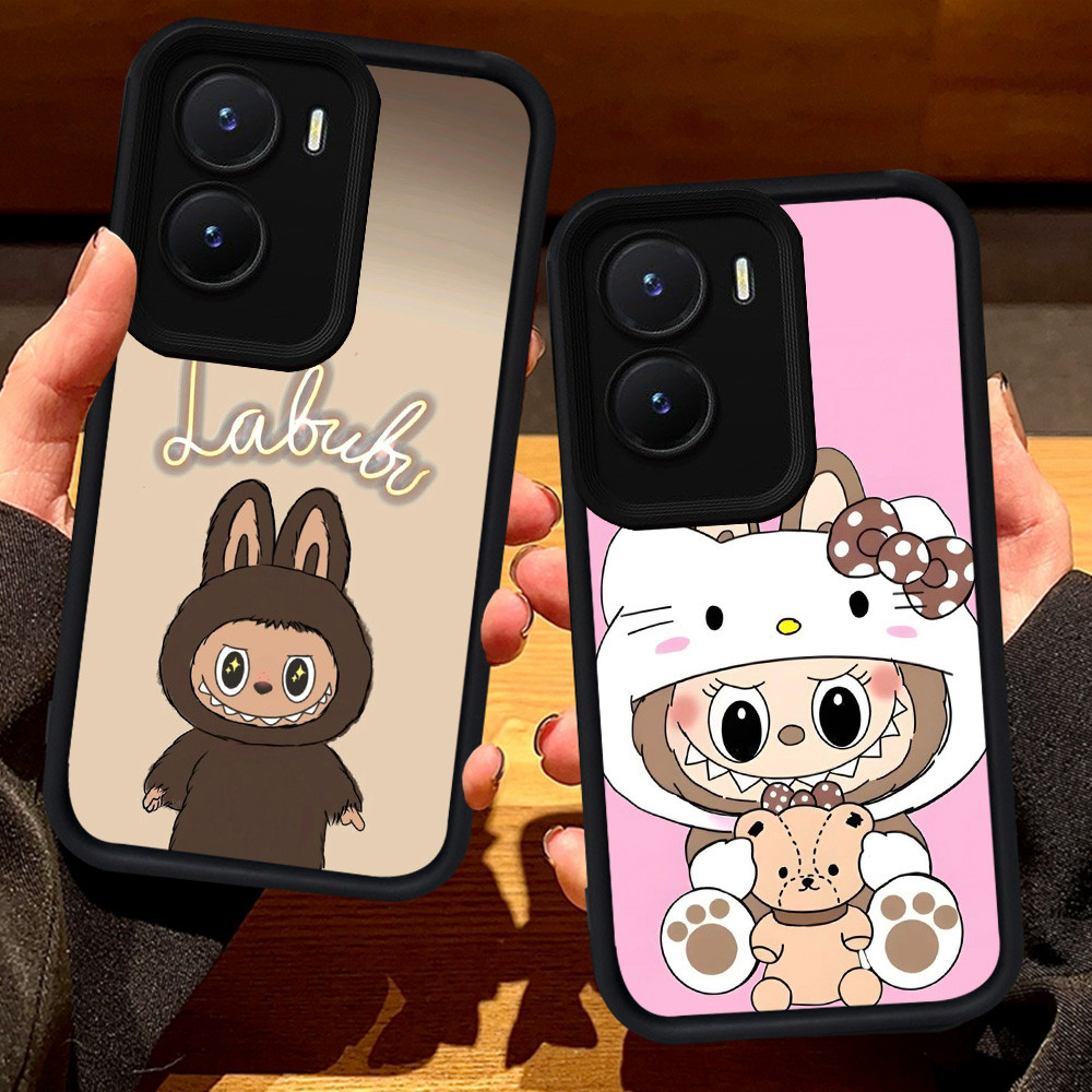 S90 LABUBUปลอกสําหรับVIVO Y75 Y01 T4 IQOO 13 Z10 Z9 Y55 Y22s Y22 Z9X Y15s Y15a Y35 Y16 Y56 5Gสีดํา