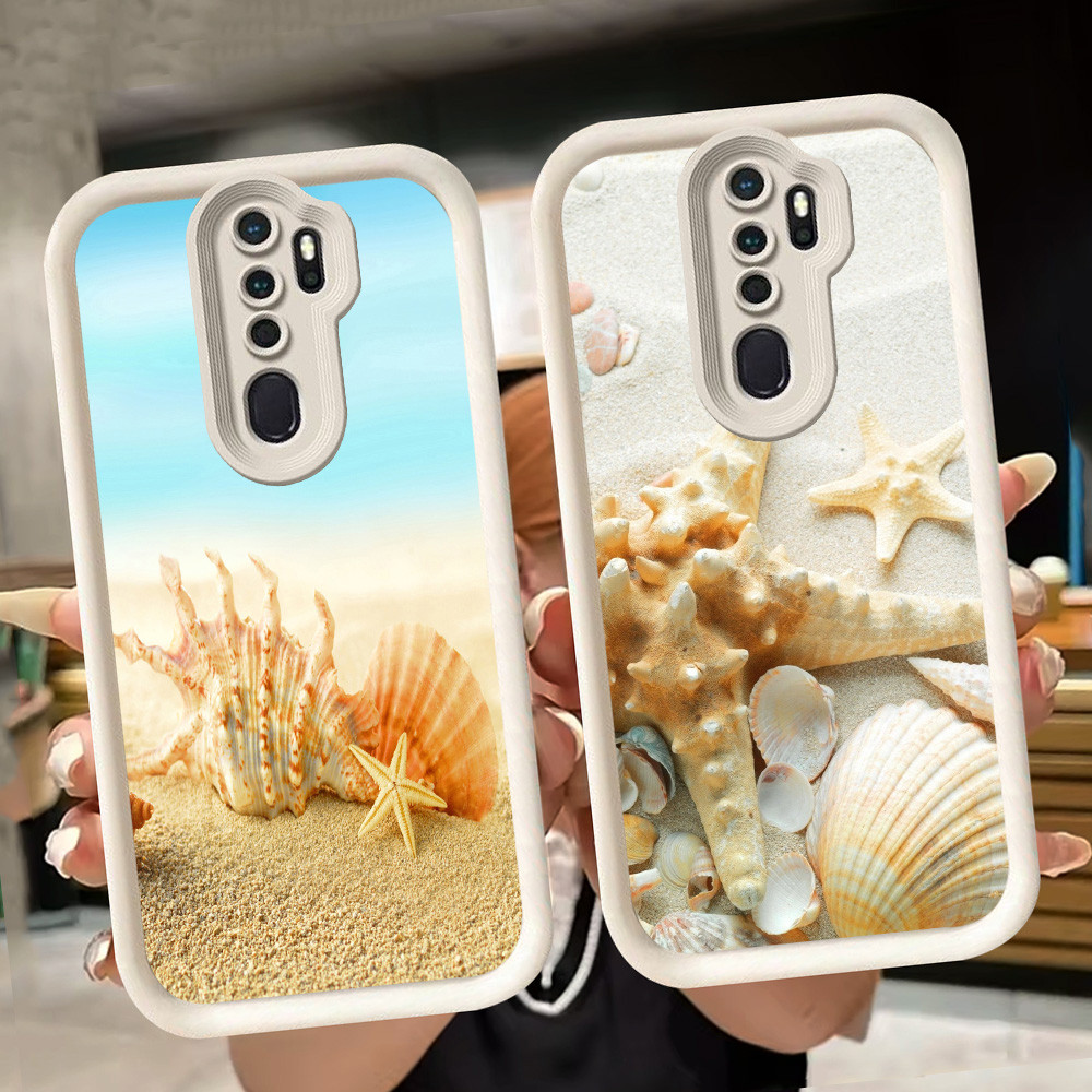 ปลอกอ่อนสําหรับ OPPO Reno A37 A39 A5 2F A9 2020 2Z F11 A83 Pro สีขาว Q34 Beach Shell