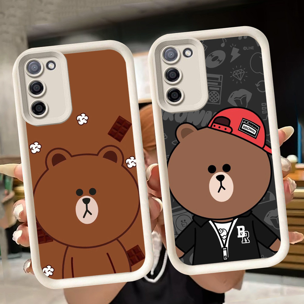 ปลอกอ่อนสําหรับ Samsung M02 A03S A51 J4 M02S F02S J6 Plus A02 A71 A02S A03 Core A31 สีขาว Q9 หมีสีน้