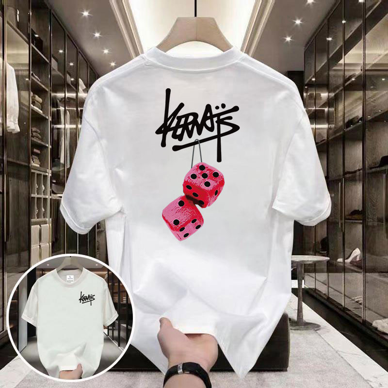 ลายการ์ตูน เสื้อยืด คอกลม สีดําแขนสั้น วินเทจ OVERSIZE สตรีทแฟชั่น ผู้ชาย สีขาว-ดำ เสื้อยืดผู้ชาย