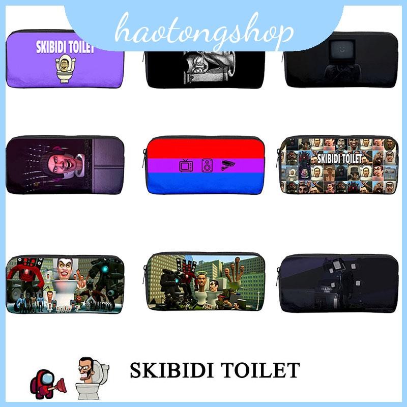 Toilet Skibidi กระเป๋าใส่ปากกาชั้นเดียวสําหรับนักเรียนวัสดุไนลอนแข็งแรง