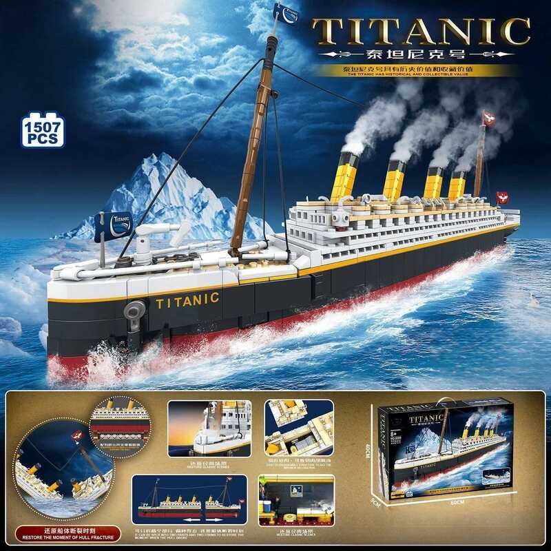2025 New Large-Scale Titanic Creative Model Building Block Set, Adult Challenge Huge Titanic Cruise