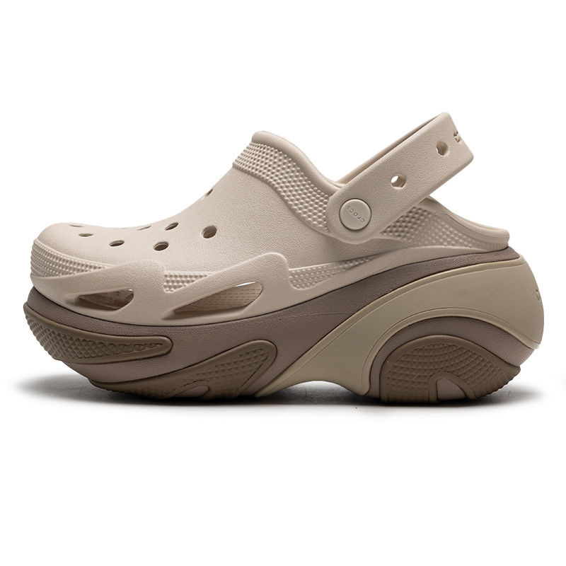 ♞,♘,♙Crocs Crocs Shell Puff Blog Hole รองเท้าผู้ชายรองเท้าผู้หญิงรองเท้ารองเท้าชายหาดรองเท้าคู่รองเ