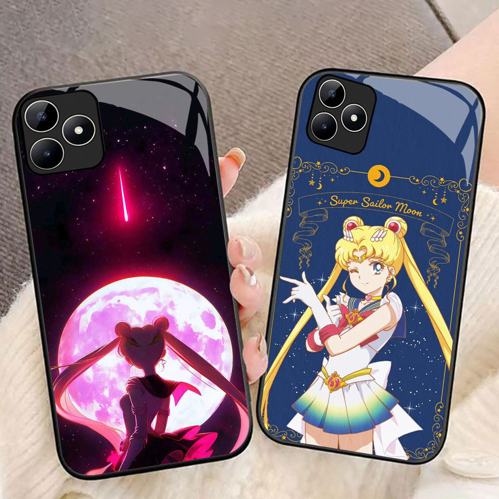 MK-94 Sailor Moon Liquid HD Glass Casing สําหรับ Realme C53 C31 C35 GT 6 Narzo N53 50A Prime