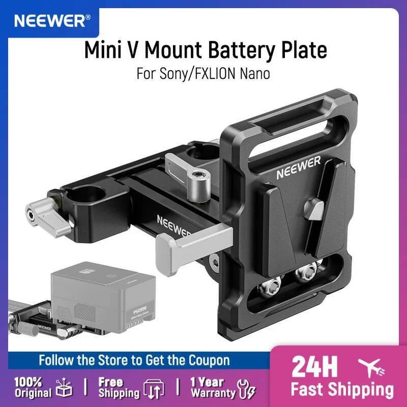 แผ่นแบตเตอรี่ Neewer Mini V Mount 180° Tilt พับ L รูป V ล็อคแผ่นแบตเตอรี่สําหรับ SmallRig ไหล่ Sony 