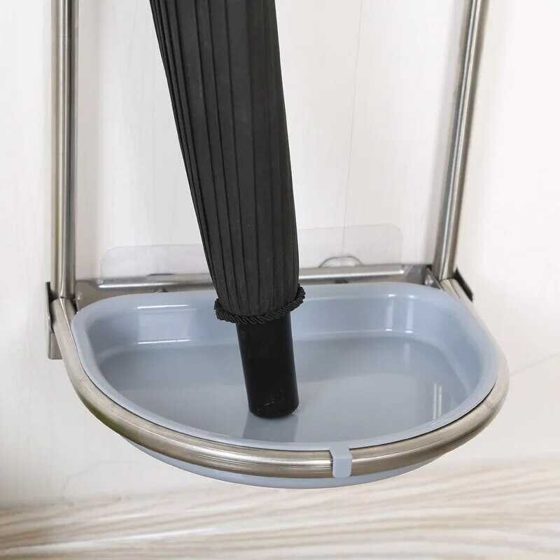 SJTJ Wall-Mounted Holder Home Minimalist Stainless Steel Storage Ack Creative Umbrella Stand Shelf