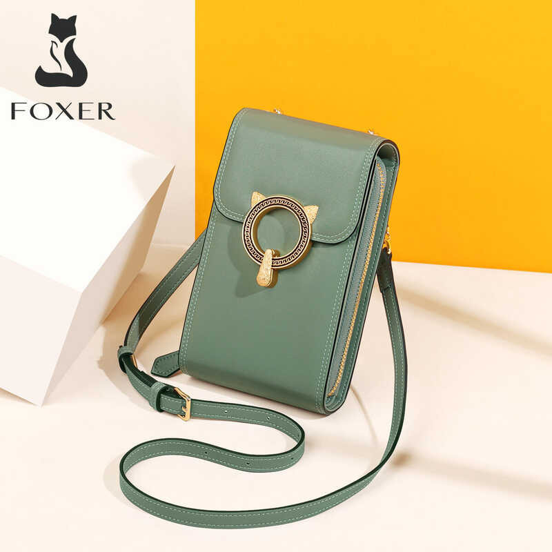 ❤ FOXER กระเป๋าหนังวัวสำหรับผู้หญิง กระเป๋าสะพายขนา