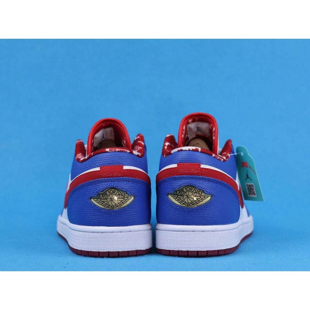 ♞,♘,♙Nike AJ1 สีขาว น้ําเงิน แดง 309192- 161/air Jordan 1 Retro Low Jordan 1st Generation Jordan 1