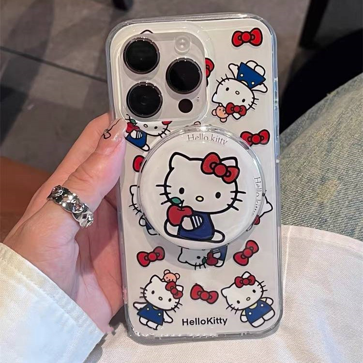 Apple 15Pro/14 เคสโทรศัพท์น่ารัก iPhone13 Shock-proof Straight Edge Soft Case hellokitty Phone Case