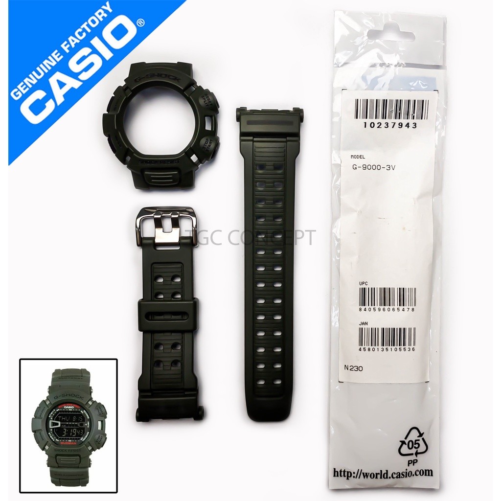 Band & BEZEL REPLACEMENT PARTS สําหรับนาฬิกา G-SHOCK G-9000-3V G-9000-3 G9000 สีเขียว MUDMAN