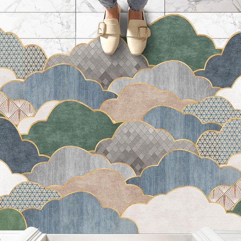 Doormat Retro Nordic Kitchen Bedroom Bath Livingroom Hallway Corridor Entrance Rug Non-Slip Can Be