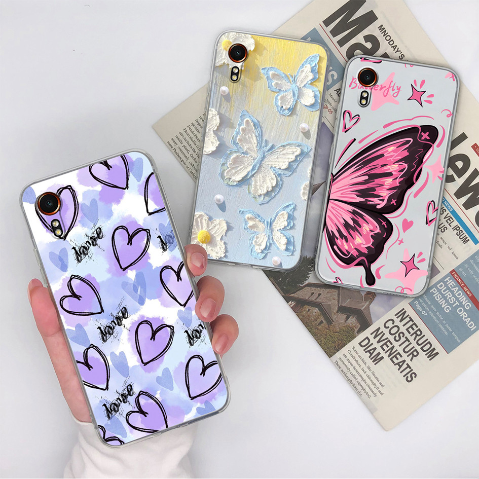 สําหรับ Samsung Galaxy XCover7 5G เคสโทรศัพท์ดอกไม้น่ารักโปร่งใสซิลิโคนกันกระแทก Soft TPU ฝาหลังสําห