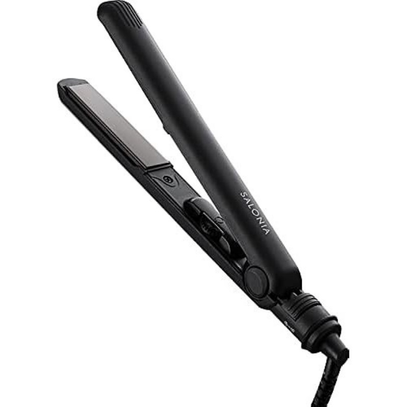 Salonia Sl-010Sb ที่หนีบผมตรง ขนาดเล็ก สีดํา Max210 พร้อมกระเป๋าทนความร้อน ดูแลทรงผม แบบสั้น มืออาช