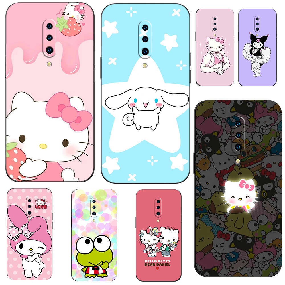 เคสโทรศัพท์สําหรับoneplus 7 Proความงามปลอกสําหรับอะนิเมะน่ารักสีชมพูสีดําHello Kittyสีม่วงKuromi Jibbitz Crocs Cinnamoroll My Melody PochaccoสีเขียวKerppiตลกสําหรับสาว @1007