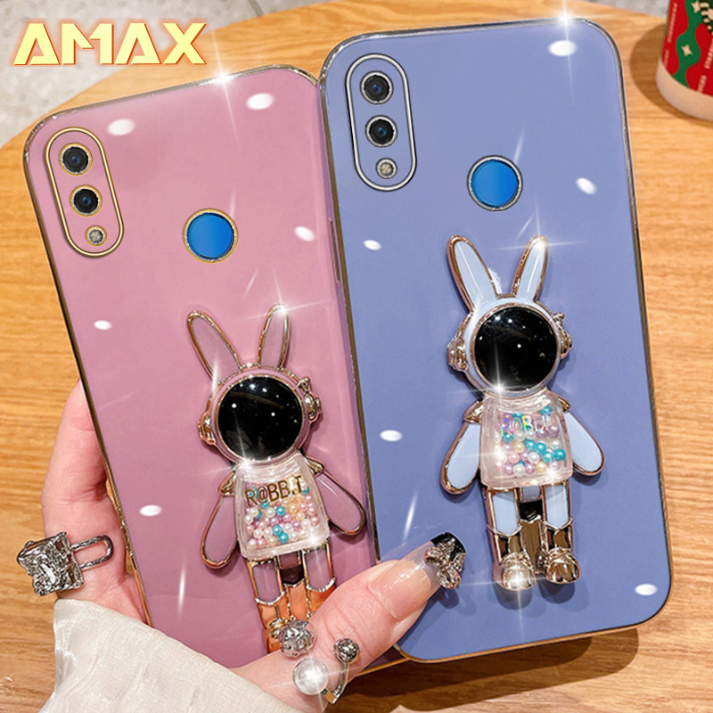 6DชุบCandyกระต่ายผู้ถือเคสโทรศัพท์สําหรับHuawei Nova 3i 5t/Huawei Y6P 2020/Huawei Y9 2019/Huawei Y9 