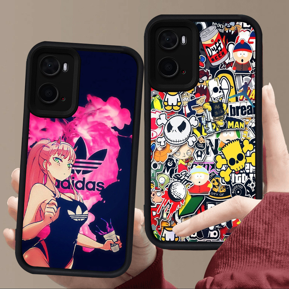 E96 แฟชั่นสําหรับซิลิโคนสีดํา OPPO A57 A96 A76 A57e A77 A36 A57s A77s