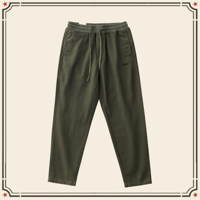 GRND OG107 HBT P44 USMC เอวยางยืด Drawstring กางเกงลําลองผู้ชายล้างผ้าฝ้ายแท้ Daddy หลวมตรง Overalls