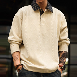 Wuluwear American Casual ถัก Jacquard Texture เสื้อกันหนาวผู…