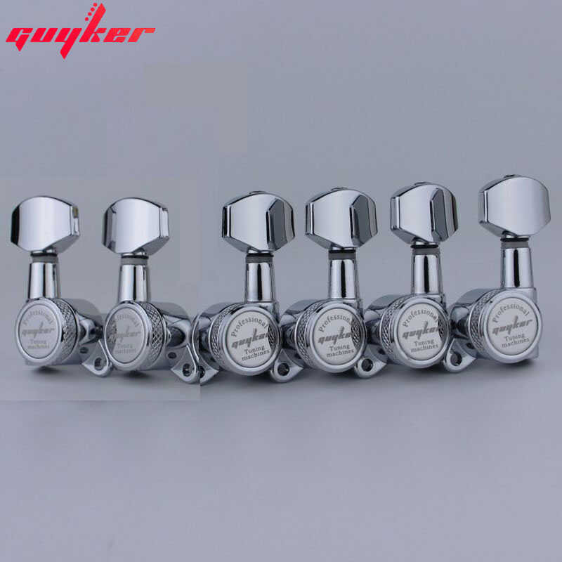 1 Set GUYKER Chrome Locking Heads Tuners Gear Ratio 1:18 Made In Korea Guitar Accessories :8