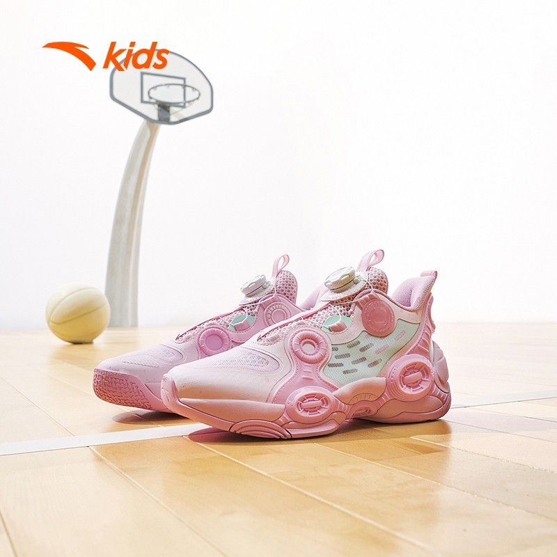 Anta Kids Girls UFO 2.5 รองเท ้ าบาสเก ็ ตบอล Big Kids 7-14 ปี HABU Knob รองเท ้ าเด ็ ก 322321102H