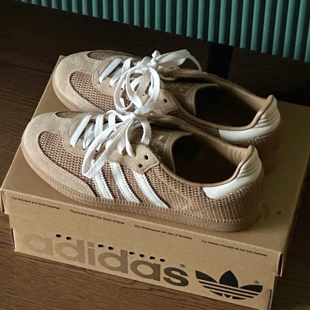 [ จัดส ่ งด ่ วน ] Ready Stock Spike!ส ่ วนลด ADIDAS ORIGINALS SAMBA Waffle Woven Earth Color Caram
