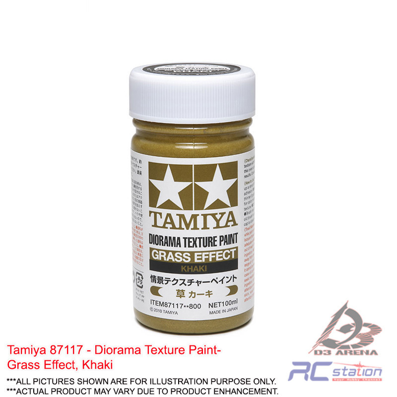 Tamiya Paint 87117 - Diorama Texture Paint - Grass Effect, Khaki, 100ml | ทิวทัศน์