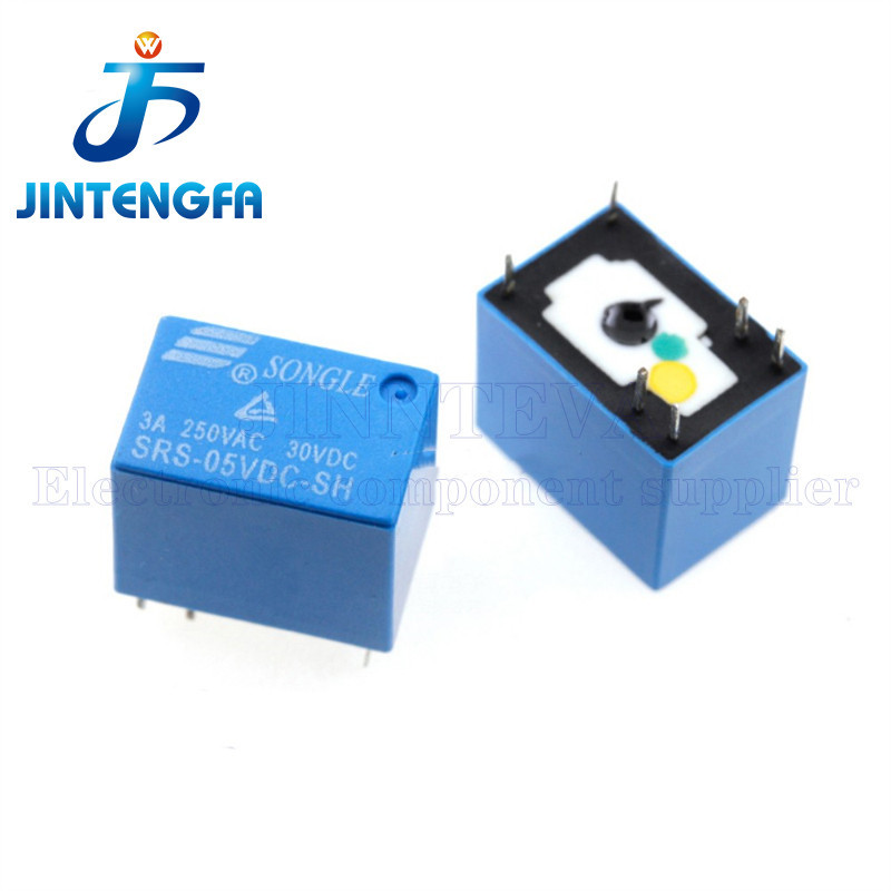 5 ชิ้น/ล็อต SRS-05VDC-SL SRS-12VDC-SL SRS-24VDC-SL 5V 12V 24V DC 6Pin 3A 4100 series รีเลย์สัญญาณรีเลย์