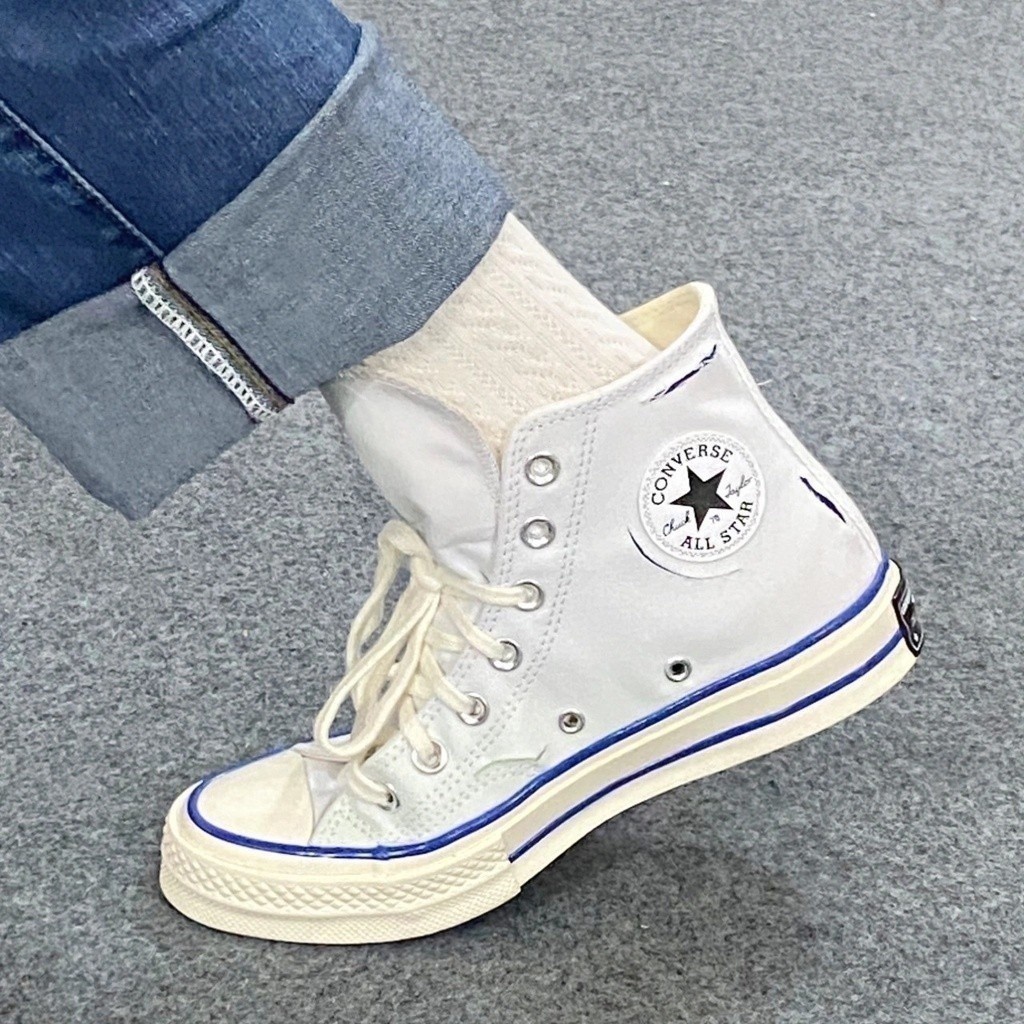 Converse 1970S Pure White Blue Line shose ขนาด: 36-44
