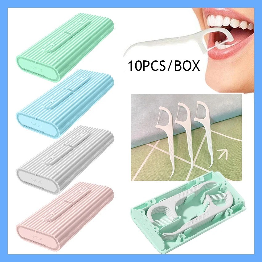 tk ขายร้อน  Automatic Dental Floss Box Portable Disposable Teeth Flosser Storage Traveling Convenie