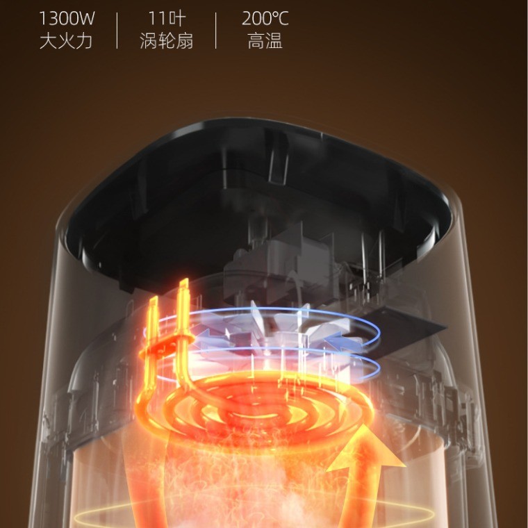 ใหม่AUX Oaks 6L Visual Smart Air Fryerเครื่องทอดไฟฟ้าอเนกประสงค์ในครัวเรือนกล่องทอดไฟฟ้าเครื่องทอดเ