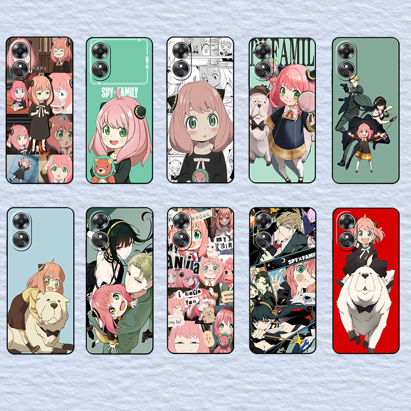 พิมพ์ลายแฟชั่น สําหรับ
 OPPO A96 A98 R9 R9S Reno 8Z 8T 7 8 lite spy x family เคสโทรศัพท์ TPU สีดํานุ