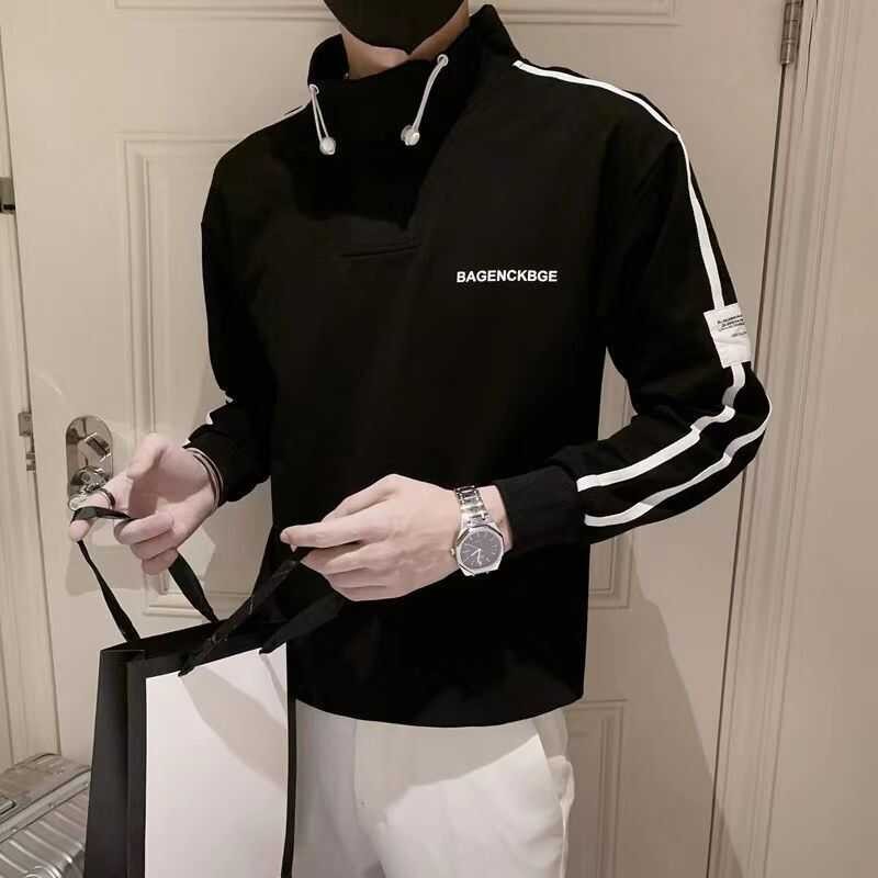 เสื้อสเวตเตอร์สีดำสำหรับผู้ชาย 16F เสื้อสเวตเตอร์