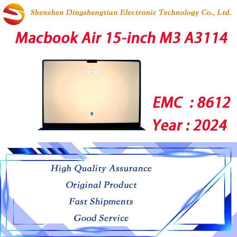 LCD หน้าจอ ของแท้ใหม่ M3 สำหรับ Book Air 15 นิ้ว A3114 รุ่น Starlight Midnight EMC 8612 ปี 2024