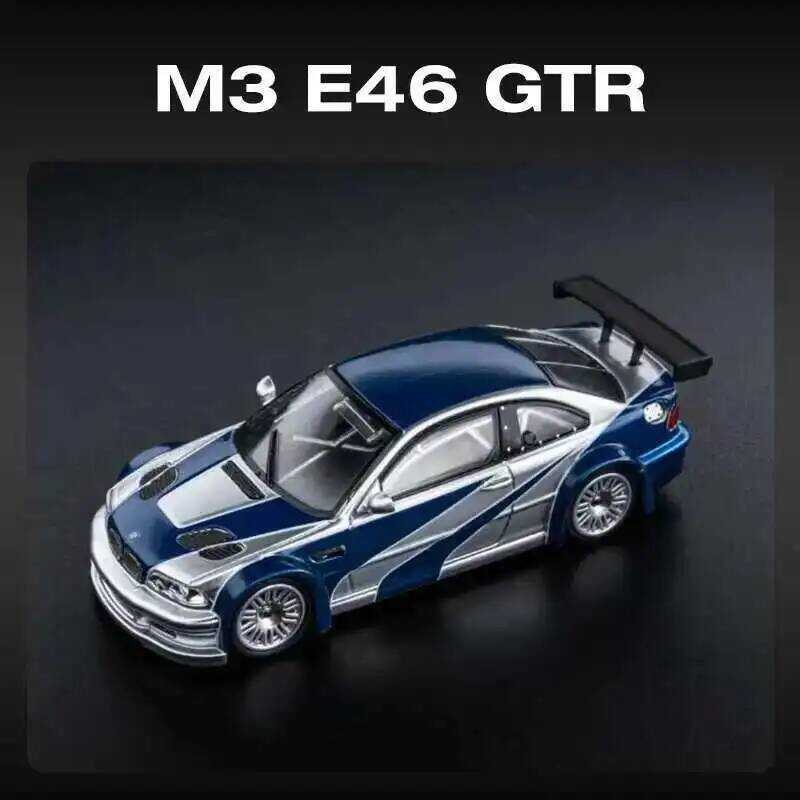 DCM ในสต็อก 1:64 E46 M3 GTR Diecast Amaรถรุ่นของเล่นขนาดเล็ก