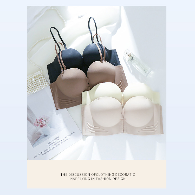 ฟองน้ําหนาผู้หญิงปิดด้านหน้าชุดชั้นในหน้าอกเล็ก ดัน ขึ้น สาวเยาวชนชุดชั้นในนุ่มไร้สายที่ไม่มีสายหนังหญิง ข ราเล็ต - รูปที่ 4