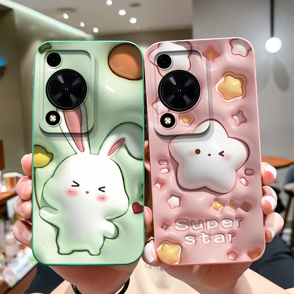 สําหรับ Huawei Nova Y72 4G ปลอกกันกระแทกสแควร์ของเหลวแฟชั่นน่ารักดอกไม้รูปแบบปกหลังสําหรับ Huawei No