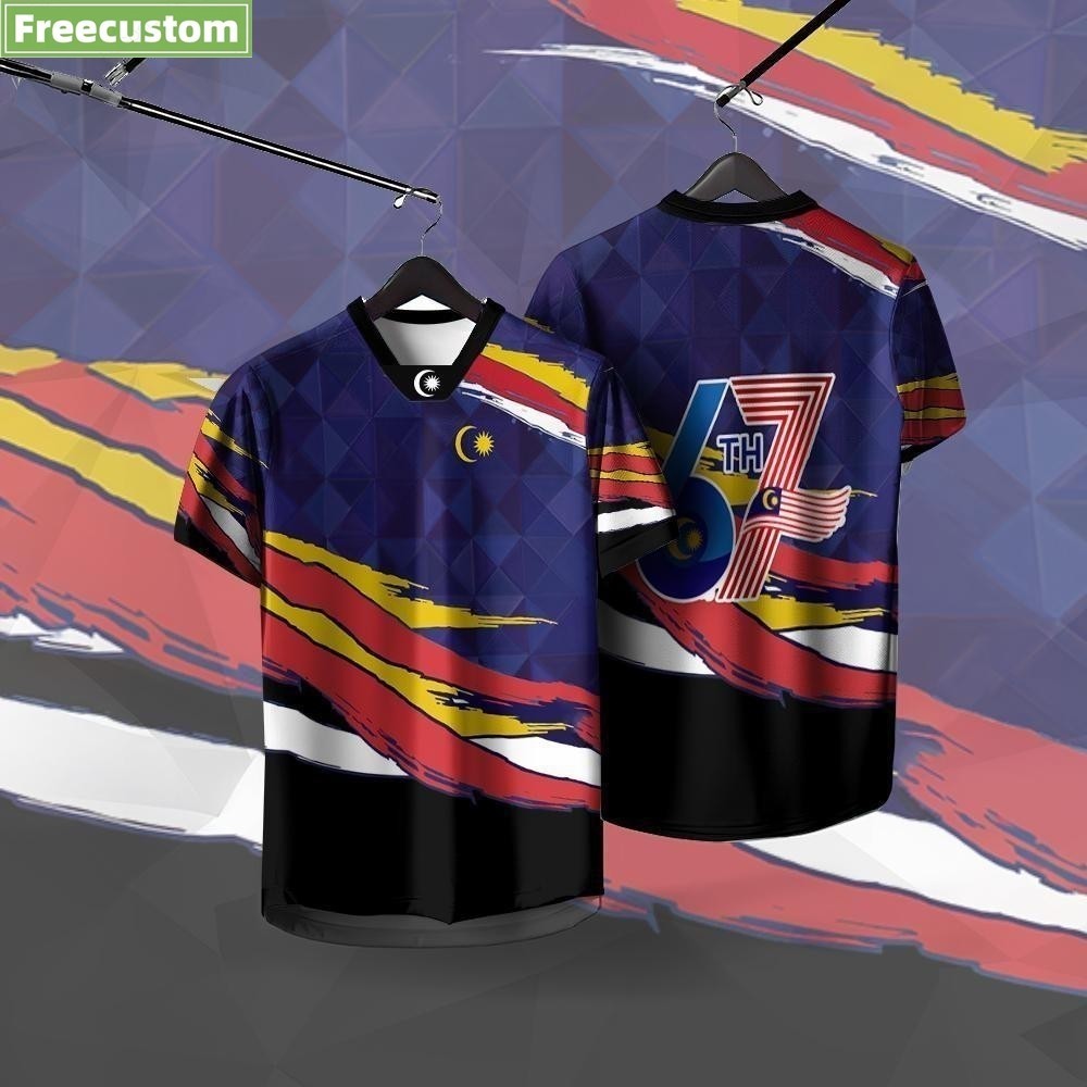 Baju Merdeka Baju Jersey เสื้อ 2024 Baju Bola Tops เสื้อผ้า Retro Collar ทุกวันหลวมเสื้อยืดเสื้อโปโล