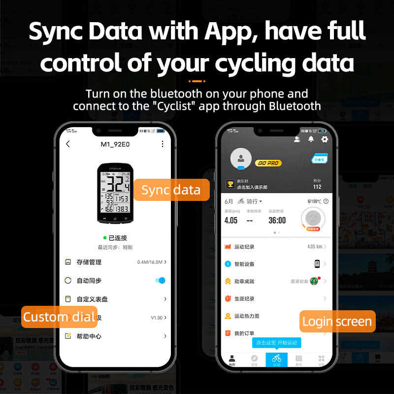 CYCPLUS เครื่องวัดระยะทาง2.9นิ้วจักรยาน Bluetooth5.0คอมพิวเตอ