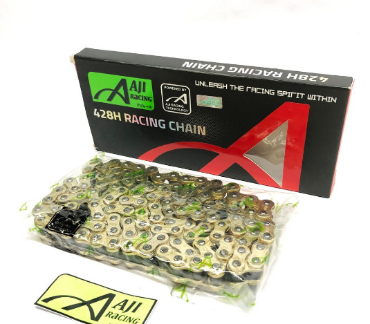 *** GOLD CHAIN *** AJI RACING GOLD CHAIN & O-RING SPROCKET CHAIN 428H 428 H ( 132L )