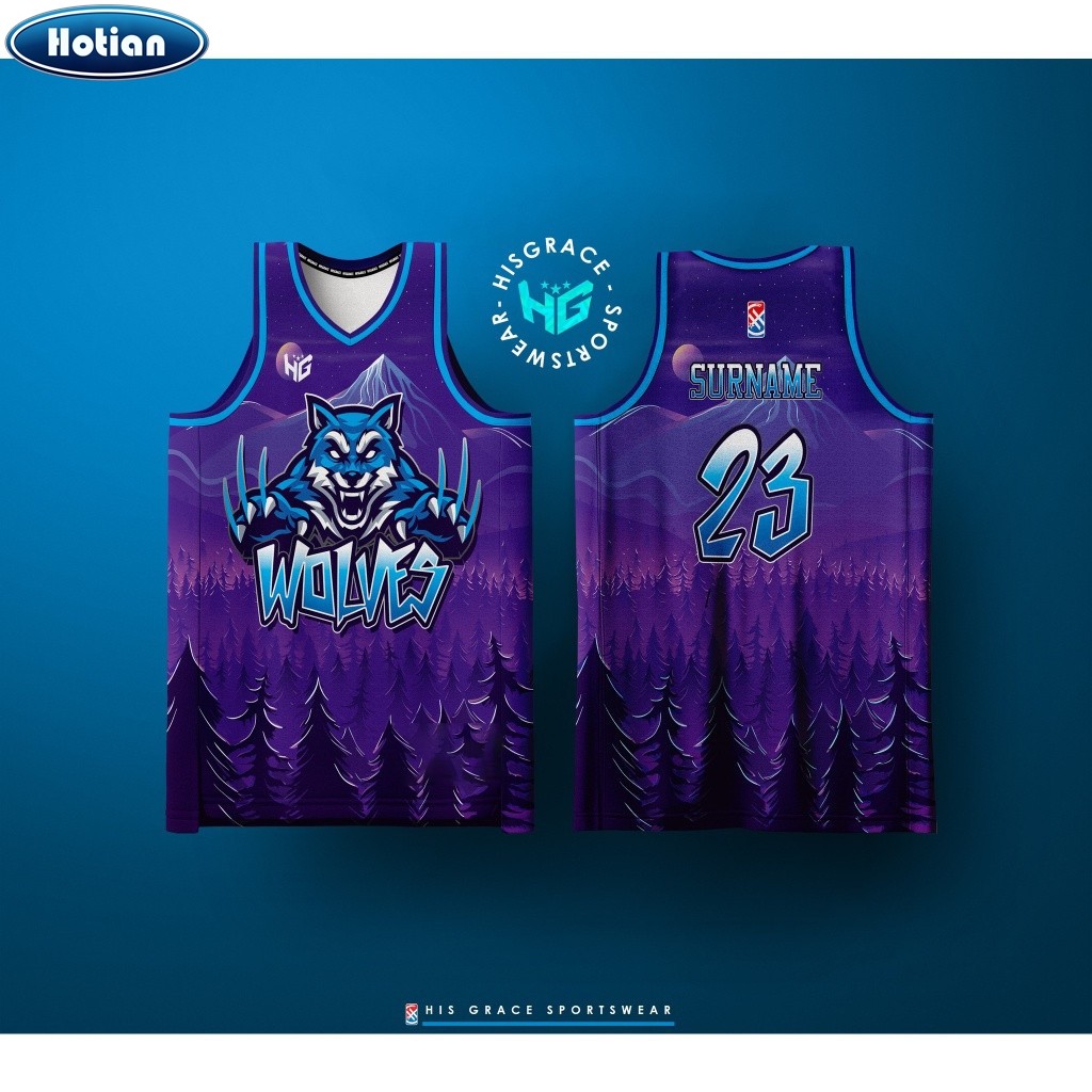 2024 BASKETBALL CONCEPT JERSEY VIOLET WOLVES FULL SUBLIMATION JERSEY ฟรีปรับแต่งชื่อและหมายเลข
