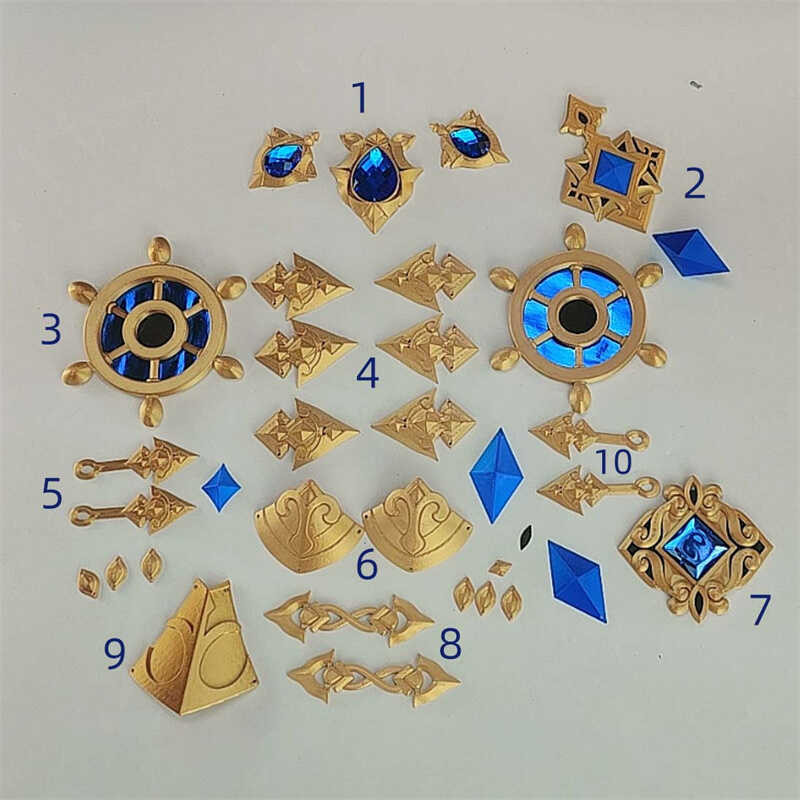 1 ชุด 5 Genshin Impact Navia Caspar คอสเพลย์อุปกรณ์เสริมเครื่องแต