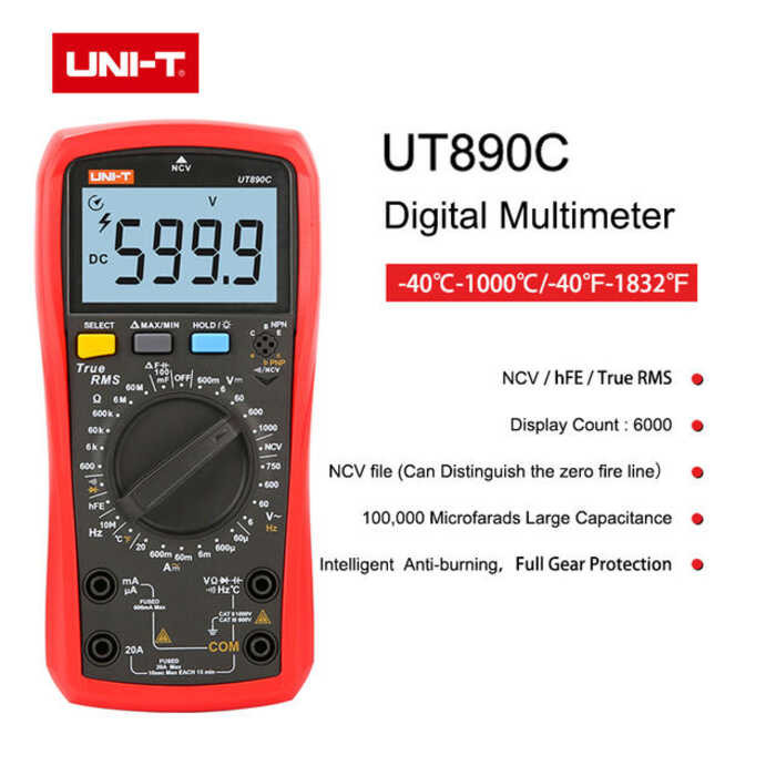 ดิจิทัลมัลติมิเตอร์ut890c/Ut890d 🍀 +,เครื่องวัดความจุไฟฟ