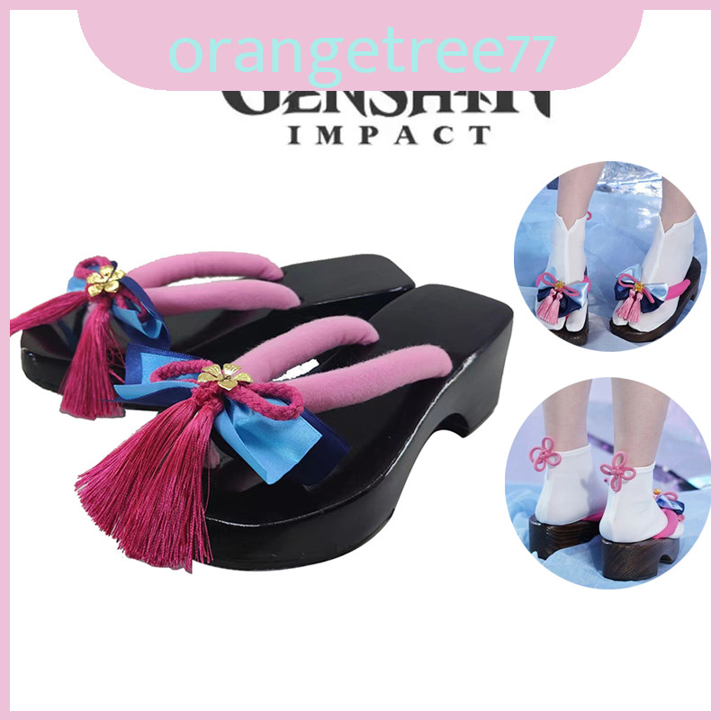รองเท้า Kamisato Ayaka จาก Genshin Impact สำหรับงานคอนเวนชั่น Cosplay