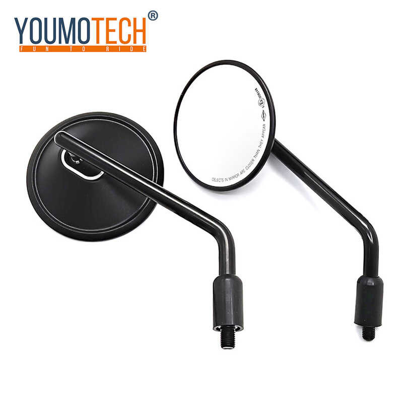 Univeral Motorcycle Mirror Black Round Motorcycle Rearview Mirror Side Mirror 10mm For Xmax Vepa Ro