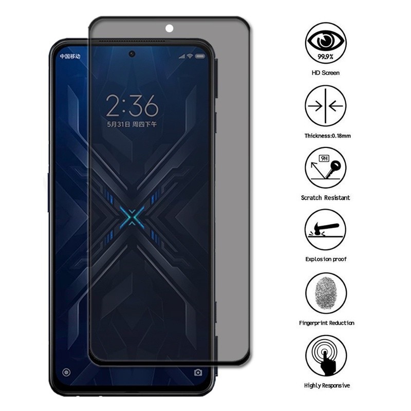 Xiaomi Black Shark 4 5 Pro กระจกนิรภัยความเป็นส่วนตัวสําหรับ Xiaomi Black Shark 3 2 Pro คลุมทั้งหมด Anti Spy ป้องกันหน้าจอ