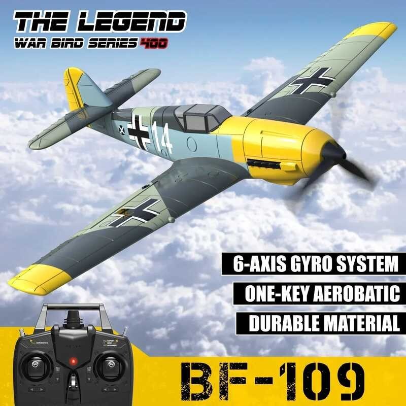 ➧ Volantexrc เครื่องบินควบคุมระยะไกล Bf109 2.4Ghz 4Ch 400 มม. Wingspa
