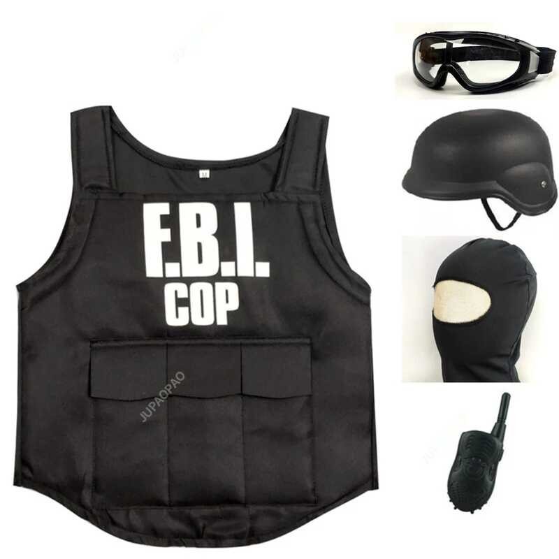 Kinderen FBI Pakken คอสเพลย์ Kleding MINI Kogerij เสื้อกั๊กชุด SWAT PAK ชุด