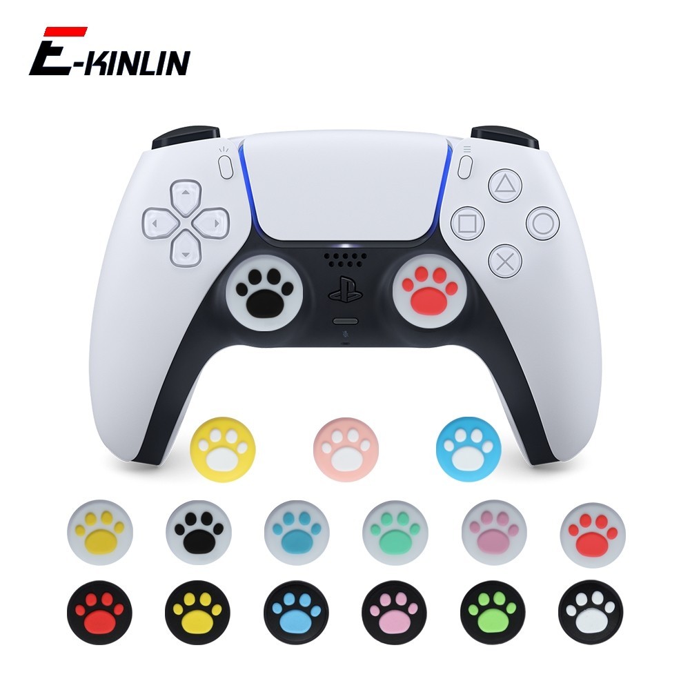 2 Pcs Controller ซิลิโคน Thumbstick Grip Caps Cat Paw Thumb Stick Cap จอยสติ๊กสําหรับ Switch Pro XBOX 360 ONE PS5 PS4